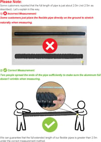 LOOTICH Alumínium Flexibilis Légcsatorna 79mm x 2.5m - Fekete Szellőztető Cső HVAC Rendszerekhez, Fürdőszobához, Konyhához, Üvegházhoz 6