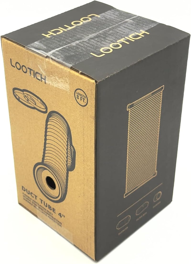 Lootich Alumínium Flexibilis Szellőzőcső 102mm x 2,5m - Légkondicionáláshoz, Fürdőszobához, Konyhához - Ezüst Légtechnikai Cső HVAC Rendszer