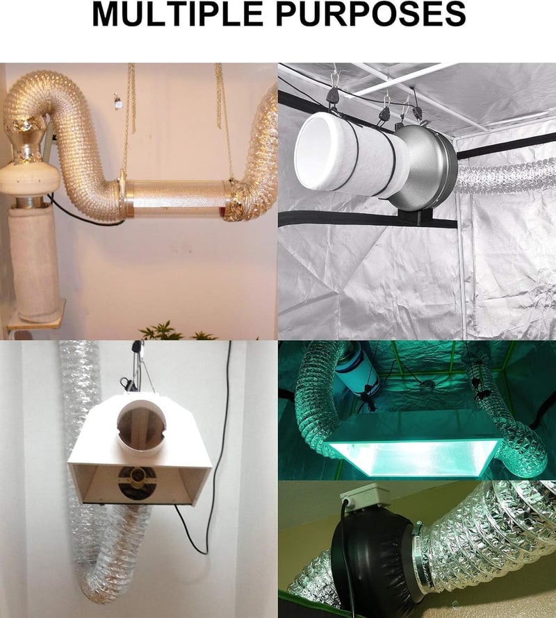 Lootich Alumínium Flexibilis Szellőzőcső 102mm x 2,5m - Légkondicionáláshoz, Fürdőszobához, Konyhához - Ezüst Légtechnikai Cső HVAC Rendszer