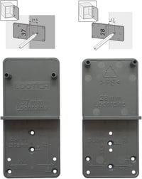 LOOTICH Fúrósablon Zsanérokhoz 26mm és 35mm Átmérővel - Műanyag Furatsablon 32-es Lyuksorhoz, Szerelőlapokhoz és 25/20mm Excenteres Kötőelem 1