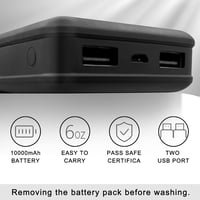 Loowoko fűthető férfi mellény 10000mAh powerbank, 3 hőfok, 4 zóna, mosható 3