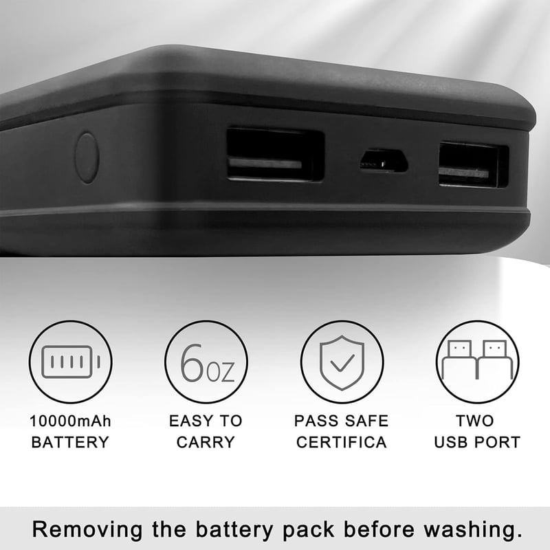 Loowoko fűthető férfi mellény 10000mAh powerbank, 3 hőfok, 4 zóna, mosható