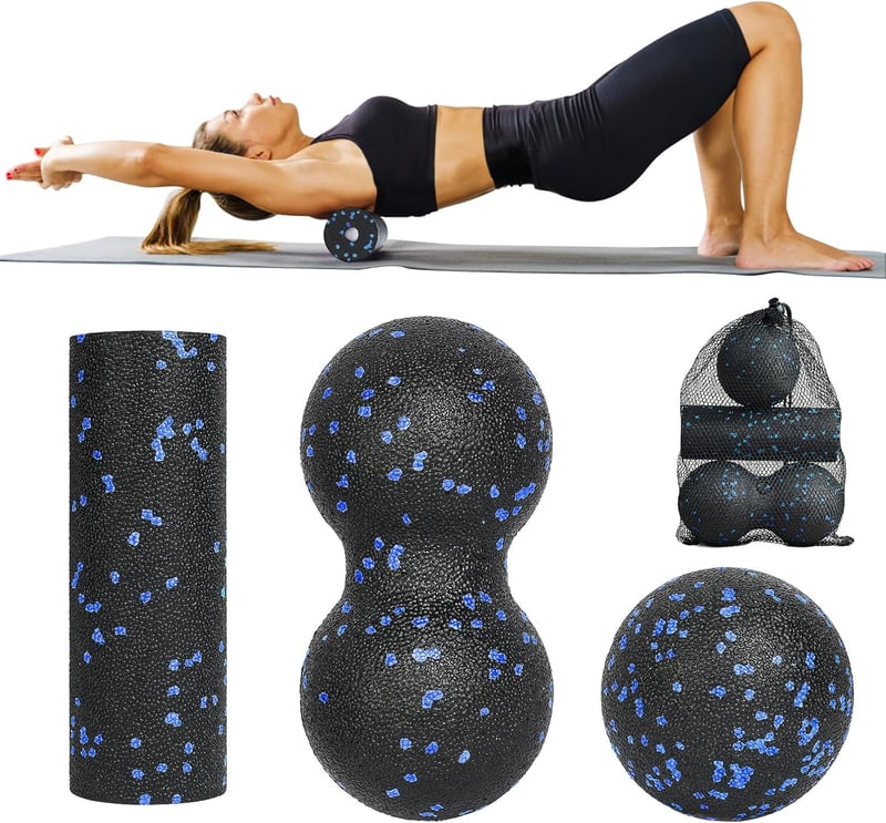 LOPHE 3 részes masszázslabda és fascia roller szett kék