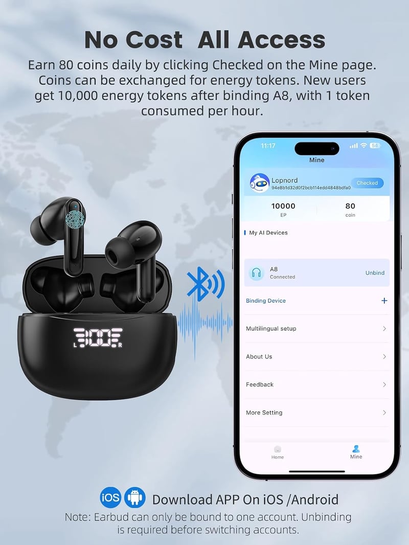 Lopnord 144 Nyelvű Fordító Fülhallgató Bluetooth 5.3 Gyors Fordítás