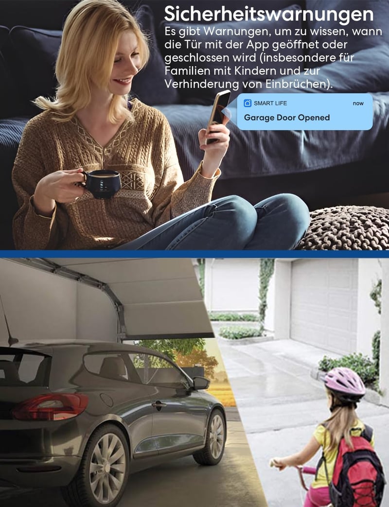 LoraTap WiFi Okos Garázskapu Nyitó és Vezérlő - Reed Szenzoros Relé Modul, Smart Life/Tuya App, Alexa Hangvezérlés, 15 Perces Telepítés