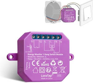 LoraTap WiFi Pametni Relej s Mjeračem Potrošnje - 1150W Inteligentni Prekidački Modul, Upravljanje na Daljinu, Kompatibilan s Alexa i Google Assistantom, Smart Life App
