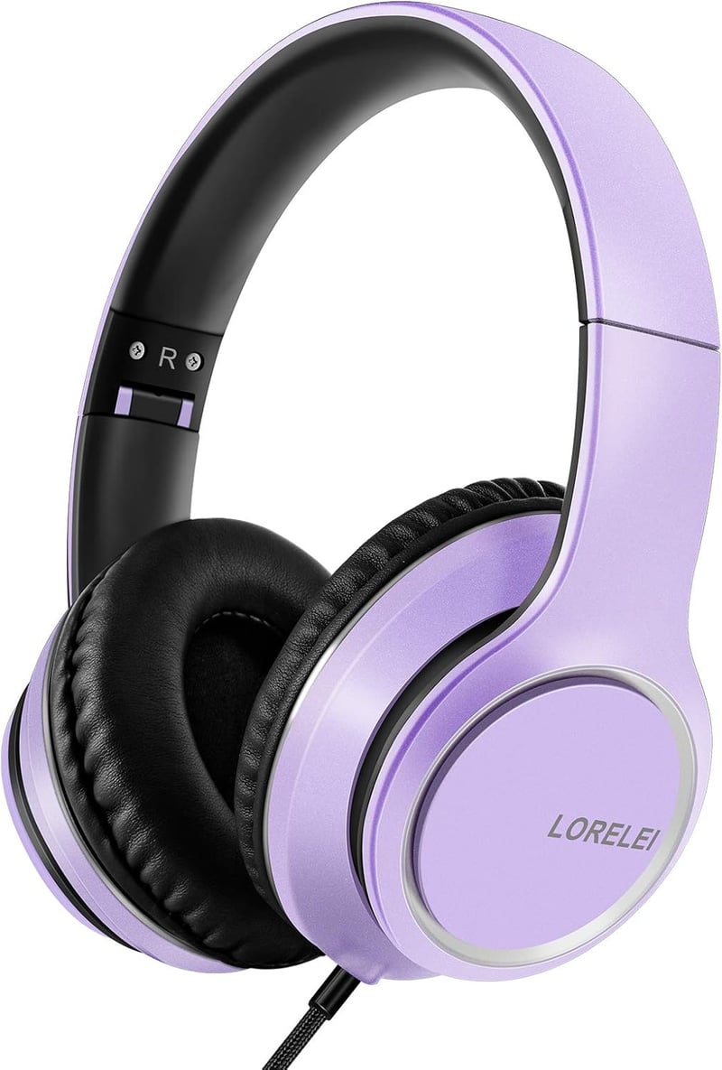 LORELEI X8 Fejhallgató Mikrofonnal, Összecsukható, Sötétlila, 3.5mm Jack