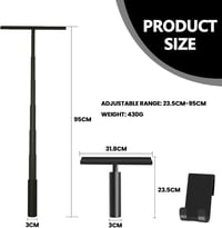 LORESJOY Teleszkópos Zuhanyzó Gumilehúzó Fekete Szilikon Tartóval 23,5-95 cm 2