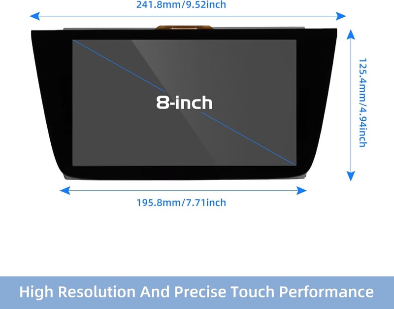 LORPHEIR 8" LCD Érintőképernyő Vauxhall Astra K Rádió Navigációhoz - LQ080Y5DZ06/LQ080Y5DZ10 Uconnect Kijelző Csere, Fekete