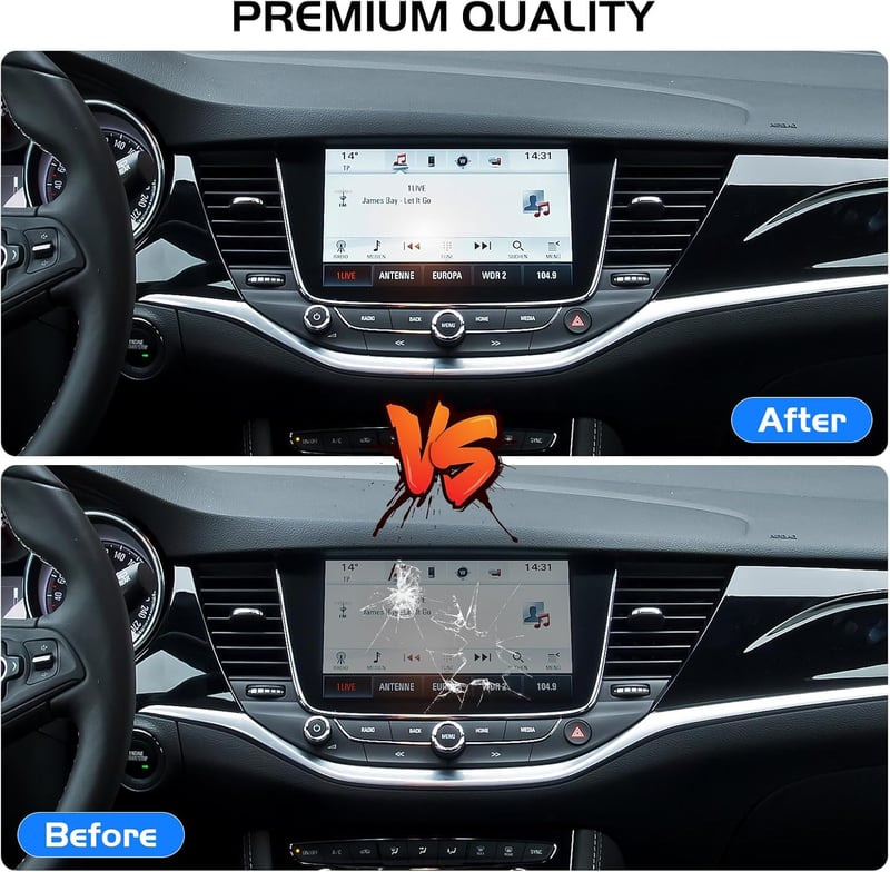 LORPHEIR 8" LCD Érintőképernyő Vauxhall Astra K Rádió Navigációhoz - LQ080Y5DZ06/LQ080Y5DZ10 Uconnect Kijelző Csere, Fekete