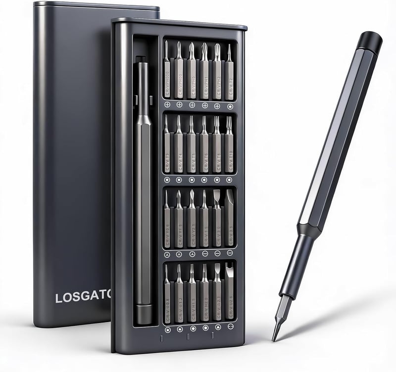 Los Gatos Precíziós Csavarhúzó Készlet 24 Bittel - Telefon, Laptop, PC Javításhoz - 25-in-1 Grey