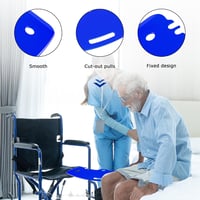 LOSCHEN Áthelyezési Tábla Fogantyúval Kék - Kerekesszékből Ágy Fürdőkád Wc-re - Blue 3
