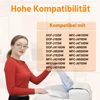 LOSMANN D&C 3x Čierna atramentová kazeta kompatibilná s Brother LC-123 LC123 XL pre DCP-J152W DCP-J172W DCP-J4110DW DCP-J552DW MFC-J245 MFC-J4410DW MFC-J 2