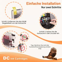 LOSMANN D&C 3x Čierna atramentová kazeta kompatibilná s Brother LC-123 LC123 XL pre DCP-J152W DCP-J172W DCP-J4110DW DCP-J552DW MFC-J245 MFC-J4410DW MFC-J 4