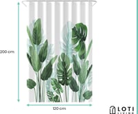 Loti Living Zavjesa za tuš otporna na plijesan 120x200 cm Strelitzia od poliestera s prstenovima za kadu 2
