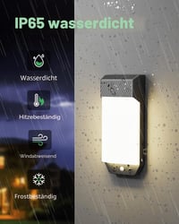 LOTMOS 2 ks Vonkajšie nástenné svietidlo so snímačom pohybu, 3 teploty farieb 3000K/4000K/6500K, 16W, vodoodolnosť IP65, s časovačom, 28x12x5 cm, na terasu 4