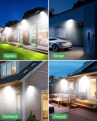 LOTMOS 342 LED napelemes kültéri lámpa mozgásérzékelővel, IP65 vízálló, 3 módú reflektor távirányítóval 8