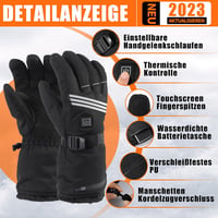 LOTTBUTY Mănuși Încălzite 7.4V cu Acumulator, Impermeabile, de Iarnă, pentru Motocicletă, Schi, Ciclism și Drumeții 5
