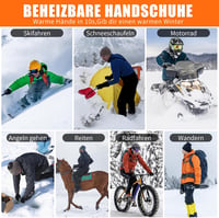 LOTTBUTY Mănuși Încălzite 7.4V cu Acumulator, Impermeabile, de Iarnă, pentru Motocicletă, Schi, Ciclism și Drumeții 7