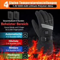 LOTTBUTY Mănuși Încălzite 7.4V cu Acumulator, Impermeabile, de Iarnă, pentru Motocicletă, Schi, Ciclism și Drumeții 2