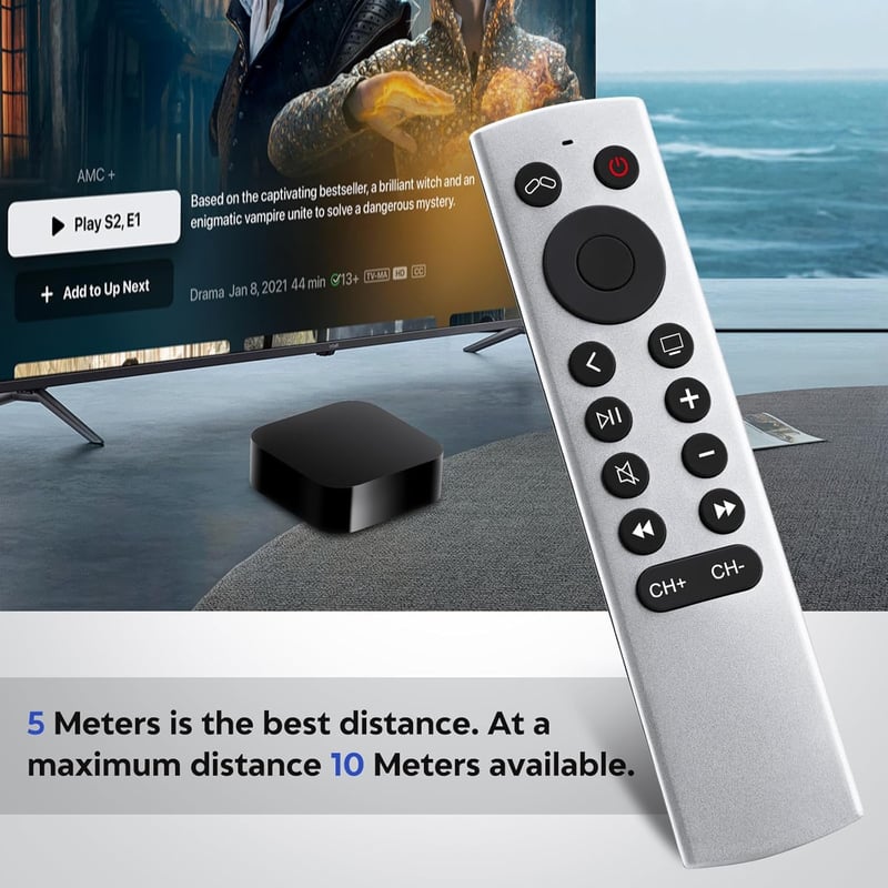 Loutoc Távirányító Apple TV 4K/HD Készülékekhez - Univerzális Vezérlő Siri és Nyelvi Funkciók Nélkül - Kompatibilis Apple TV Modellekkel