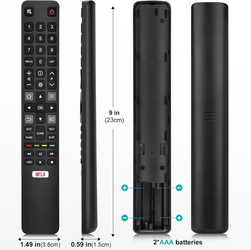 Loutoc Univerzális Távirányító TCL Smart TV-hez - Helyettesítő Távirányító TCL Android/Google TV Készülékekhez, 2 AAA Elemmel Működik

AI: I