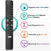 Loutoc Univerzális Távirányító TCL Smart TV-hez - Helyettesítő Távirányító TCL Android/Google TV Készülékekhez, 2 AAA Elemmel Működik

AI: I 4