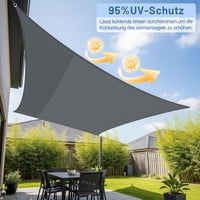 LOVE STORY téglalap napvitorla HDPE 95% UV védelemmel - antracit - 2x3 m 3