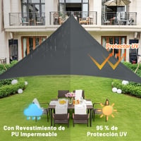 LOVE STORY trojuholníková tieniacia plachta 2x2x2 m, antracitová, nepremokavý PES materiál, 95 % UV ochrana, ochrana pred vetrom a slnkom do záhrady, na terasu a balkón 3