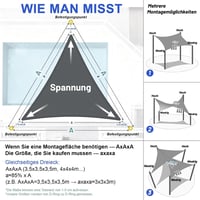 Love Story trokutasto sjenilo 3x3x3 m vodootporno UV95% zaštita od sunca za balkon i terasu 7