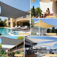 Trojuholníková tieniaca plachta LOVE STORY 2x2x2 m, vodoodolná krémová strieška, 95% ochrana pred UV žiarením, vhodná na terasu, do záhrady, na párty a vonkajšie akcie 6