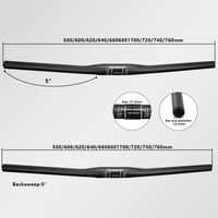 Ghidon MTB din carbon LOVEJIA RXL SL 31,8 mm x 740 mm, ghidon plat pentru bicicletă de munte, finisaj mat UD 2