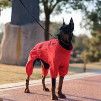 lovelonglong Szélálló Kutyakabát 4 Lábas Fleece Téli Kabát Cipzárral XL Piros 9