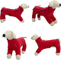 lovelonglong Szélálló Kutyakabát 4 Lábas Fleece Téli Kabát Cipzárral XL Piros 8