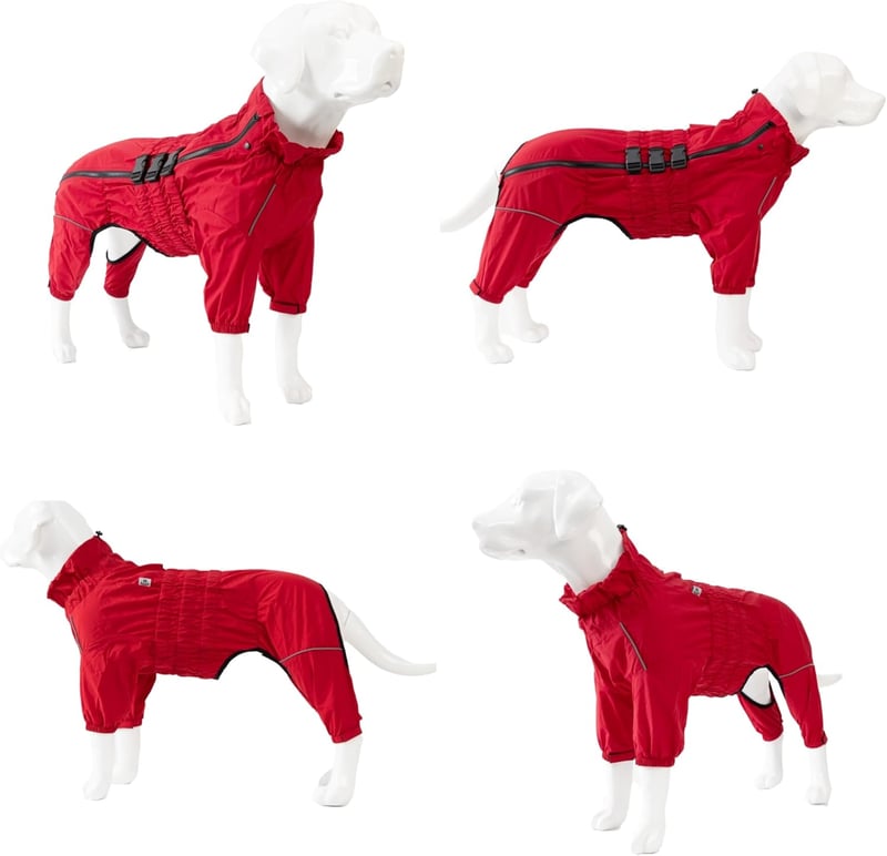 lovelonglong Vízálló Kutyakabát Reflektoros XL Méret Piros