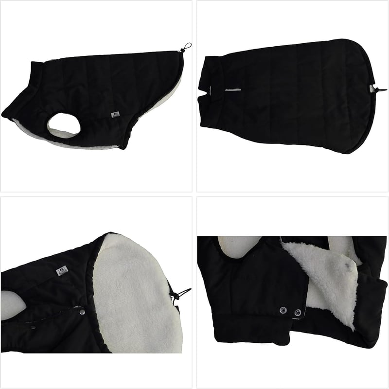 Lovelonglong Vízálló Téli Kutyamellény Fleece Béléssel Fekete XL