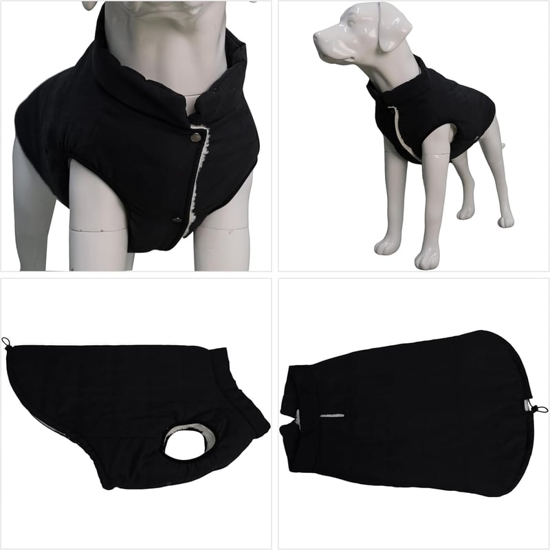 Lovelonglong Vízálló Téli Kutyamellény Fleece Béléssel Fekete XL