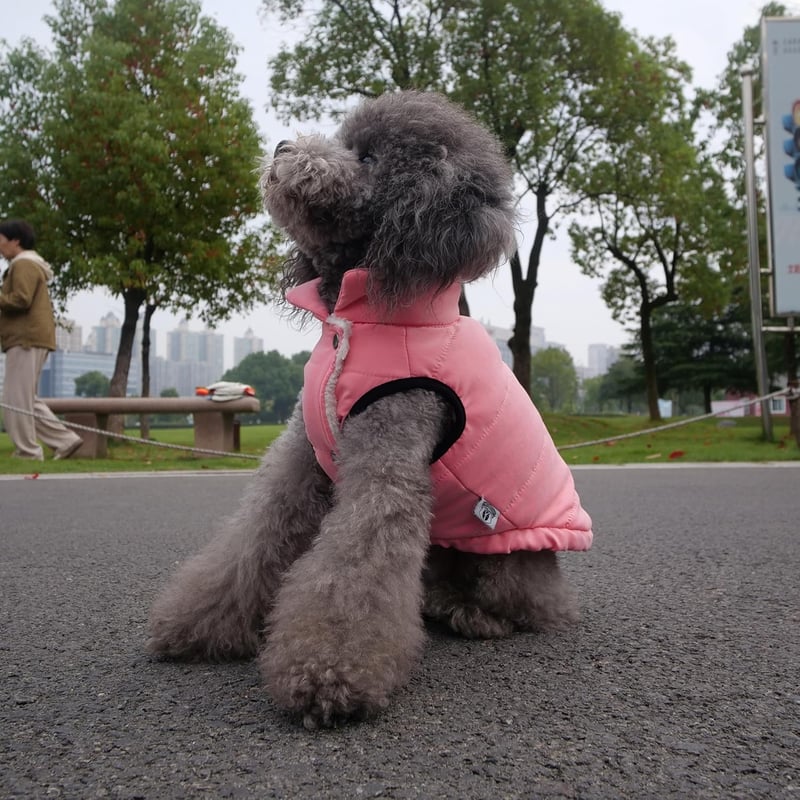 Lovelonglong Vízálló Téli Kutyamellény Fleece Béléssel Gomb Nélkül Pink XL