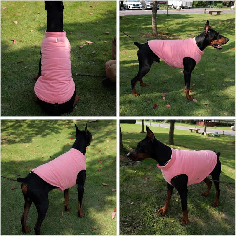 Lovelonglong Vízálló Téli Kutyamellény Fleece Béléssel Gomb Nélkül Pink XL