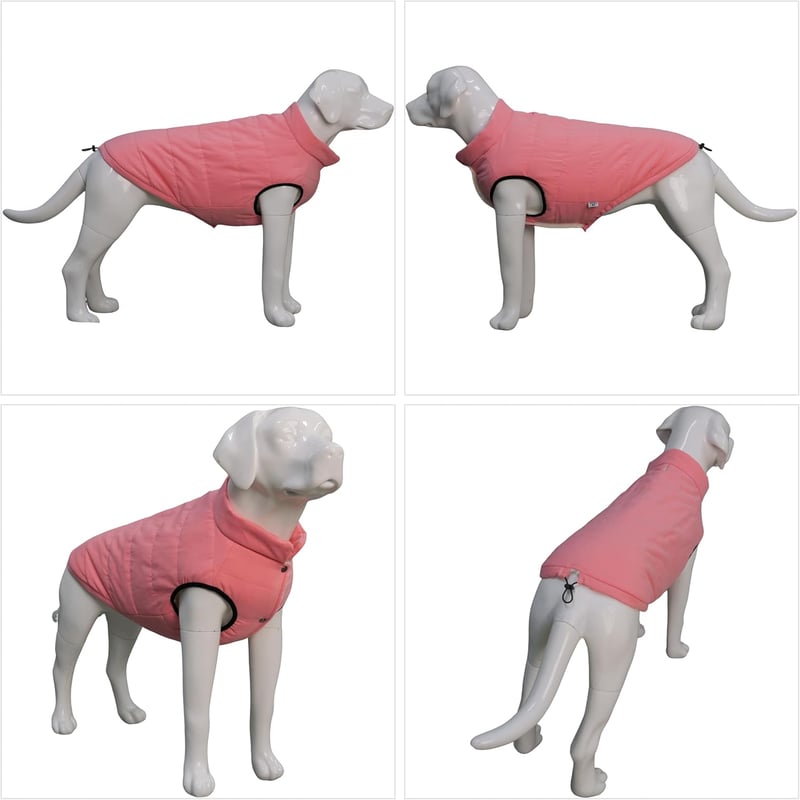 Lovelonglong Vízálló Téli Kutyamellény Fleece Béléssel Gomb Nélkül Pink XL