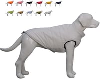 Lovelonglong Vízálló Téli Kutyamellény Fleece Béléssel - Gomb Stílusú Kutyakabát Krém M 1
