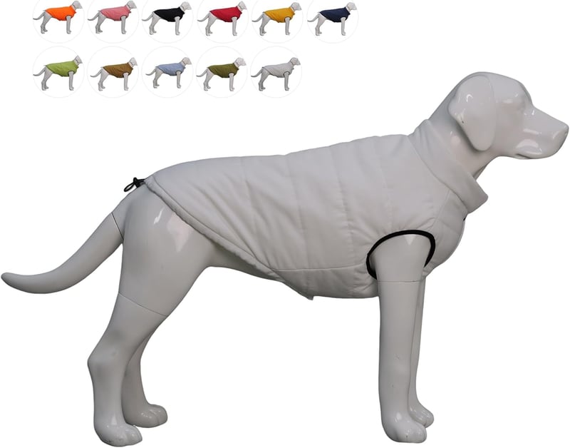Lovelonglong Vízálló Téli Kutyamellény Fleece Béléssel - Gomb Stílusú Kutyakabát Krém M