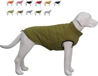 Lovelonglong Vízálló Téli Kutyamellény Fleece Béléssel - Gombos Kutyakabát Katonazöld 2XL 1