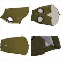 Lovelonglong Vízálló Téli Kutyamellény Fleece Béléssel - Gombos Kutyakabát Katonazöld 2XL 3