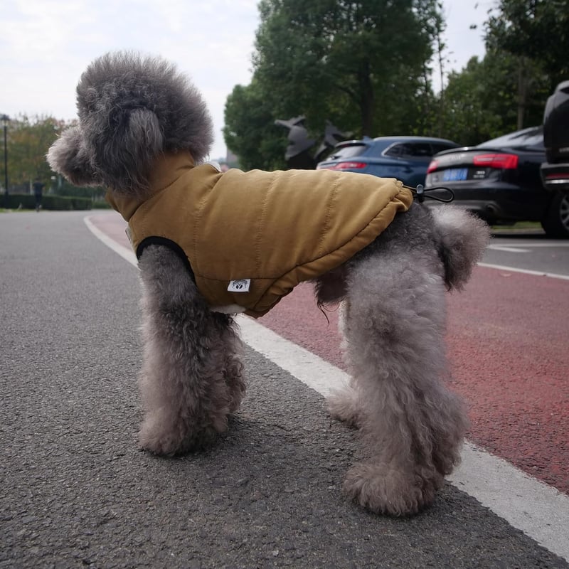 Lovelonglong Vízálló Téli Kutyamellény Fleece Béléssel Gombos Kávé 2XL