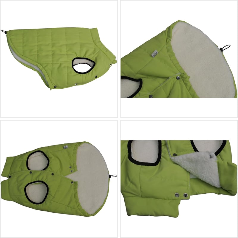 Lovelonglong Vízálló Téli Kutyamellény Fleece Béléssel Zöld 2XL