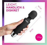 LOVELY WAND Vezeték Nélküli Masszírozó - 8 Sebességfokozat, 20 Vibrációs Mód, Vízálló, Újratölthető, Hordozható Mini Testmasszírozó, Fekete 3