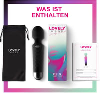 LOVELY WAND Vezeték Nélküli Masszírozó - 8 Sebességfokozat, 20 Vibrációs Mód, Vízálló, Újratölthető, Hordozható Mini Testmasszírozó, Fekete 8