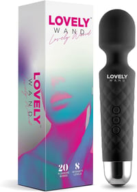 LOVELY WAND Vezeték Nélküli Masszírozó - 8 Sebességfokozat, 20 Vibrációs Mód, Vízálló, Újratölthető, Hordozható Mini Testmasszírozó, Fekete 1