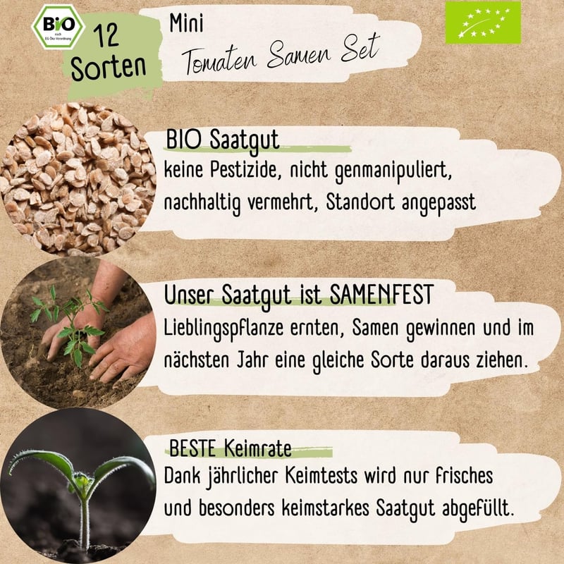 Loveplants Bio Mini Paradicsom Magok Szett - 12 Fajta Ritka és Öreg Koktél Paradicsom Magok